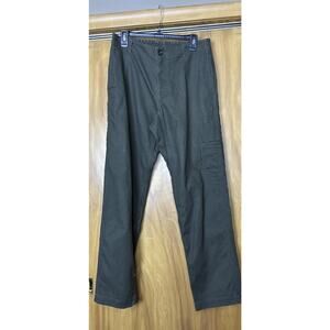 COS men's cargo pants solid dark olive green straight leg 100% cotton size 36R